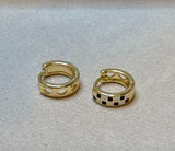 Checkered Hoop Earrings
