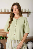 Raw Edge Short Sleeve Cardigan