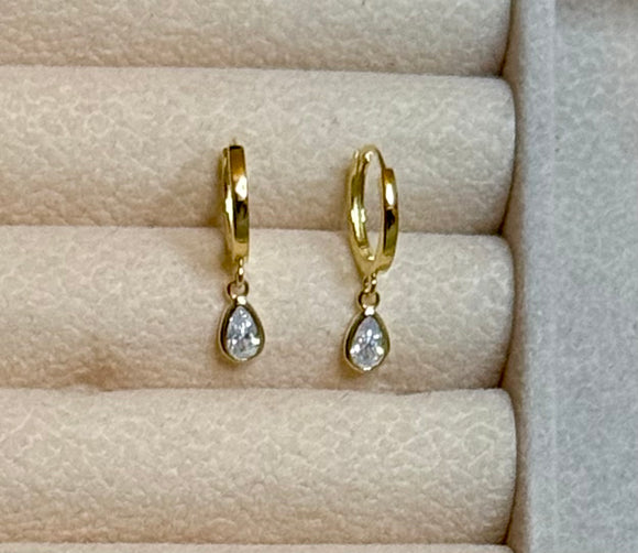 April Raindrop Dangle Hoop Earrings