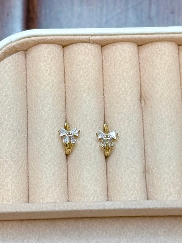 Lucy Diamond Bow Hoops