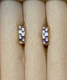 Checkered Hoop Earrings