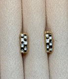 Checkered Hoop Earrings