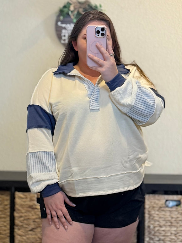 Color Blocked Long Sleeve Top